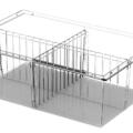 Divider set per 200mm deep clear polycarbonate basket or tray (1 long, 1 short) to create 4 compartments