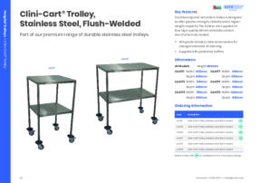 Clini Cart Trolley Stainless Steel Flush Welded