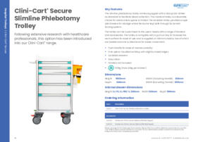 Clini Cart Secure Slimline Phlebotomy Trolley