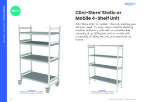 Clini Store Static or Mobile 4 Shelf Unit