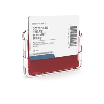 Label holder for baskets or trays, 57x40mm, horizontal, with clear cover