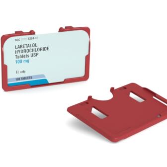 Label holder for baskets or trays, credit card sized 91x57mm, horizontal, with white label plate
